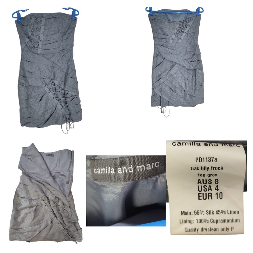 camilla & marc Charcoal Strapless Dress